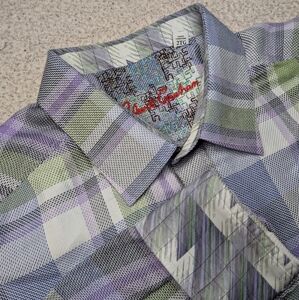 Robert Graham Classic Fit Mens XXL Plaid Purple Green Long Sleeve Shirt
